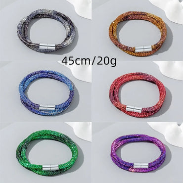 Wholesale Jewelry Casual Vacation Simple Style Gradient Color Rhinestone Rhinestones Inlay Bangle