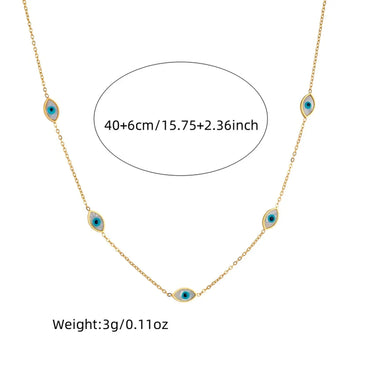 Wholesale Jewelry Casual Vintage Style Eye 304 Stainless Steel Shell 18K Gold Plated Inlay Jewelry Set