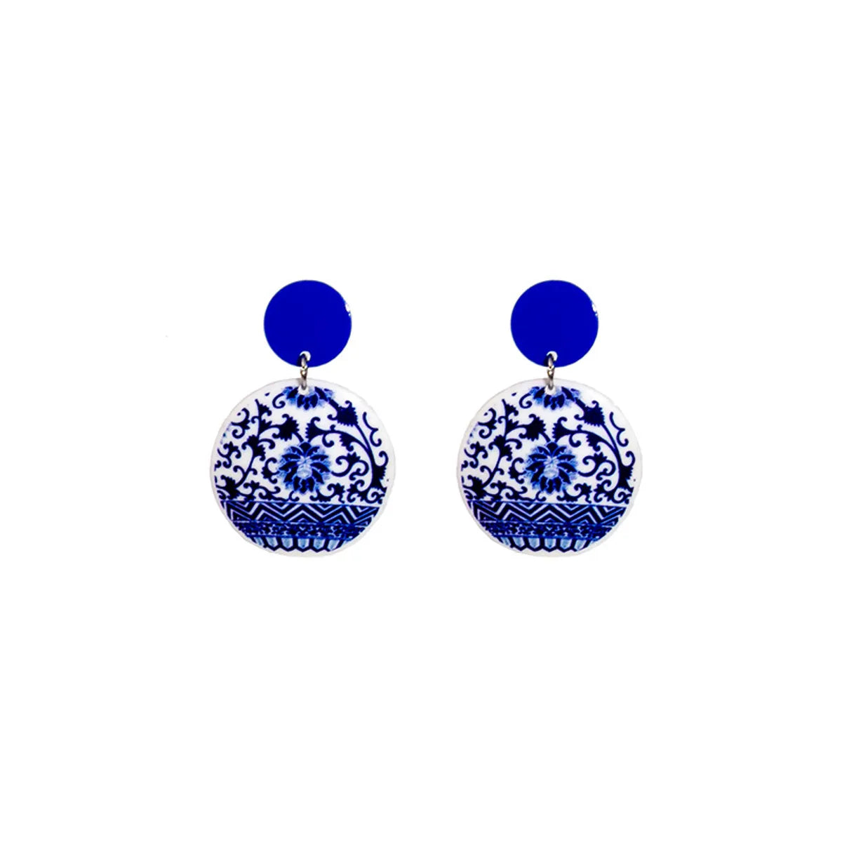 Wholesale Jewelry Chinoiserie Casual U Shape Printing Arylic Drop Earrings