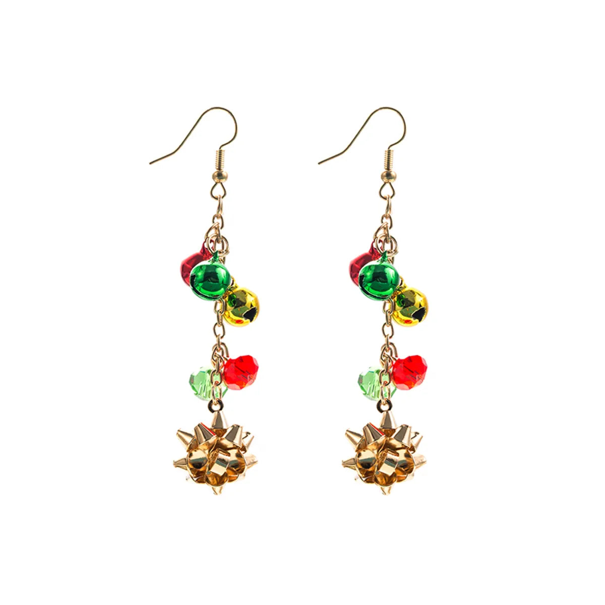 1 Pair Christmas Colorful Flower Plating Artificial Crystal Alloy Ear Hook