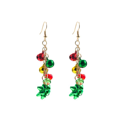 1 Pair Christmas Colorful Flower Plating Artificial Crystal Alloy Ear Hook