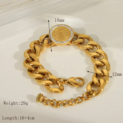 Wholesale Jewelry Classic Style Commute Human Priest 304 Stainless Steel Zircon 18K Gold Plated Inlay Bracelets Earrings Necklace