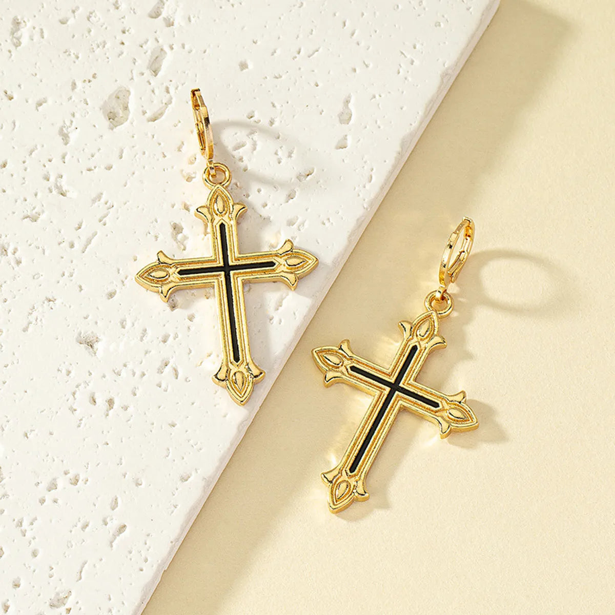 Wholesale Jewelry Classic Style Cross Alloy Plating Drop Earrings