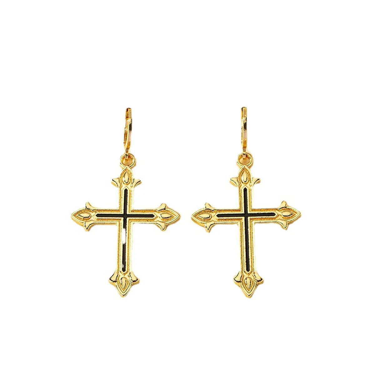 Wholesale Jewelry Classic Style Cross Alloy Plating Drop Earrings