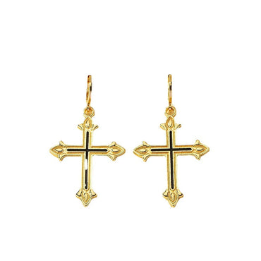 Wholesale Jewelry Classic Style Cross Alloy Plating Drop Earrings