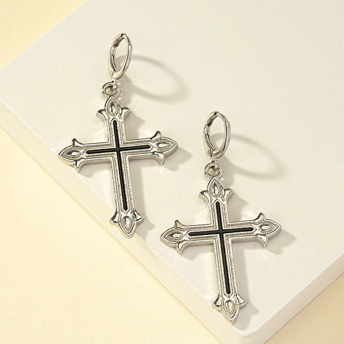 Wholesale Jewelry Classic Style Cross Alloy Plating Drop Earrings