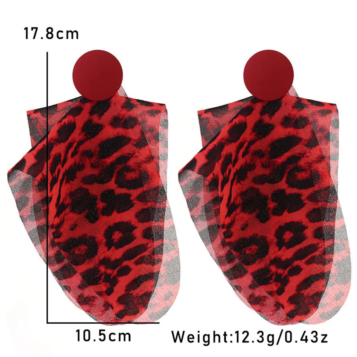 Wholesale Jewelry Classic Style Leopard Alloy Cloth Printing Drop Earrings