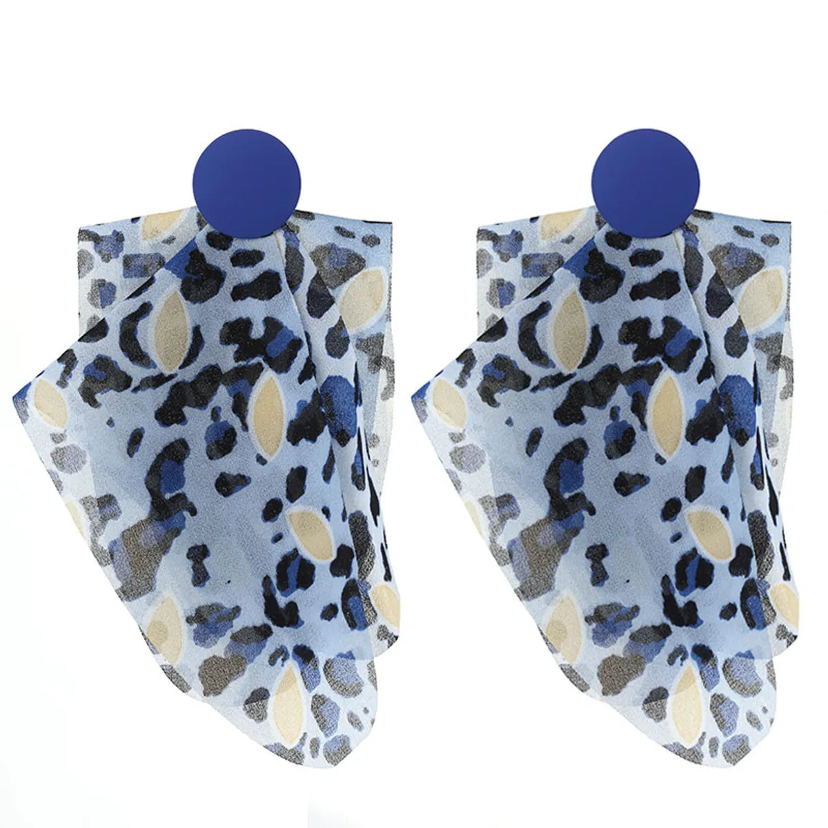 Wholesale Jewelry Classic Style Leopard Alloy Cloth Printing Drop Earrings