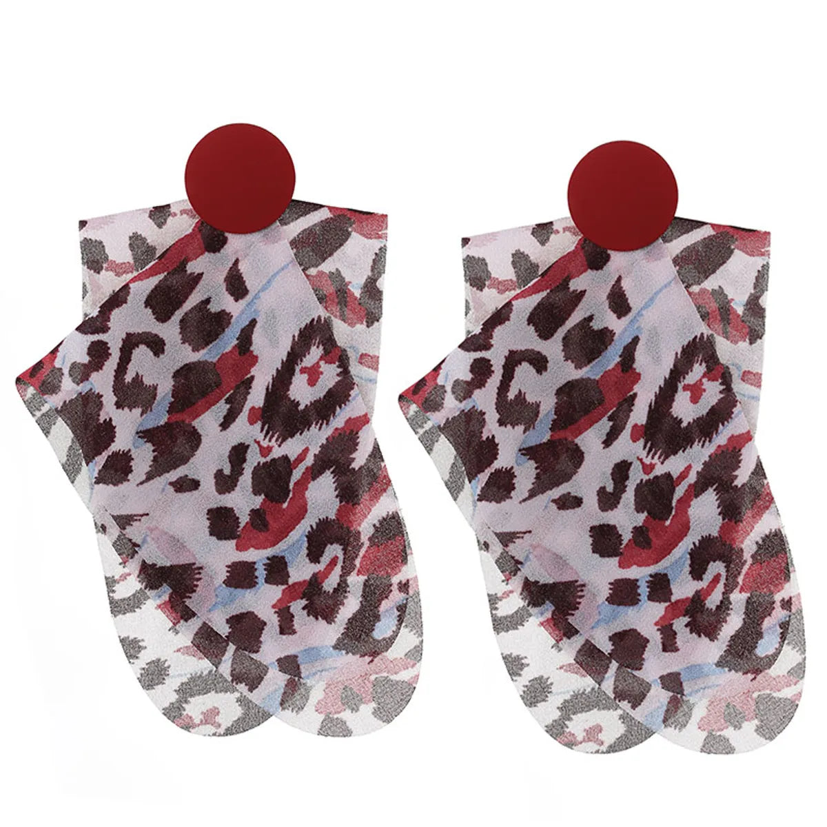 Wholesale Jewelry Classic Style Leopard Alloy Cloth Printing Drop Earrings