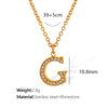 Wholesale Jewelry Classic Style Letter Titanium Steel Rhinestones Plating Inlay Pendant Necklace