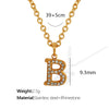 Wholesale Jewelry Classic Style Letter Titanium Steel Rhinestones Plating Inlay Pendant Necklace