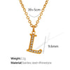 Wholesale Jewelry Classic Style Letter Titanium Steel Rhinestones Plating Inlay Pendant Necklace