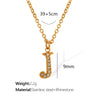 Wholesale Jewelry Classic Style Letter Titanium Steel Rhinestones Plating Inlay Pendant Necklace