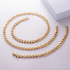 Wholesale Jewelry Classic Style Pattern 304 Stainless Steel 18K Gold Plated Bracelets Necklace Jewelry Set