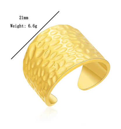 Wholesale Jewelry Classic Style Solid Color 304 Stainless Steel Gold Plated Open Rings