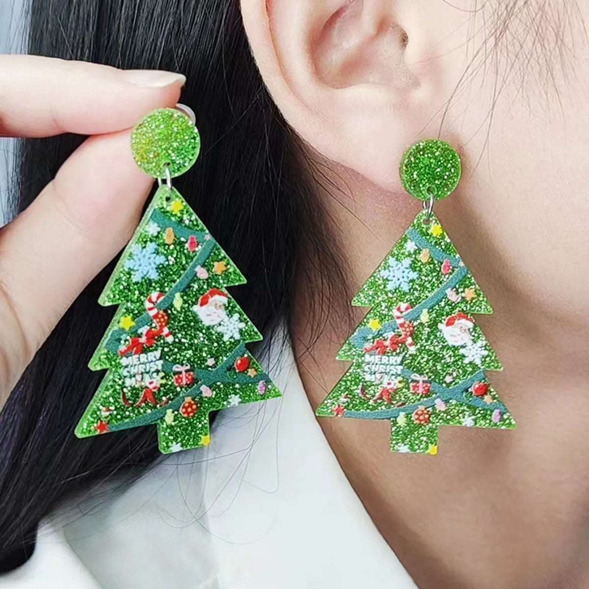 Wholesale Jewelry Classic Style Star Arylic Printing Drop Earrings