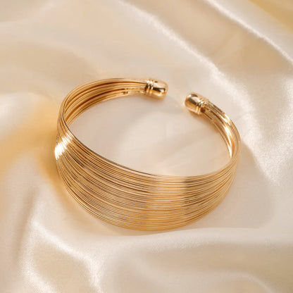 Wholesale Jewelry Classic Style Streetwear Solid Color Iron K Gold Plated Rhodium Plated Bangle