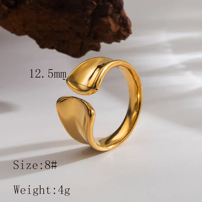 Wholesale Jewelry Classic Style Streetwear Solid Color Snake-Shaped 304 Stainless Steel 18K Gold Plated Open Rings