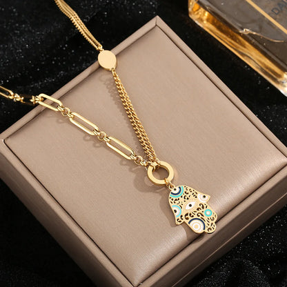 Wholesale Jewelry Classical Exaggerated Devil'S Eye 304 Stainless Steel 18K Gold Plated Jewelry Set