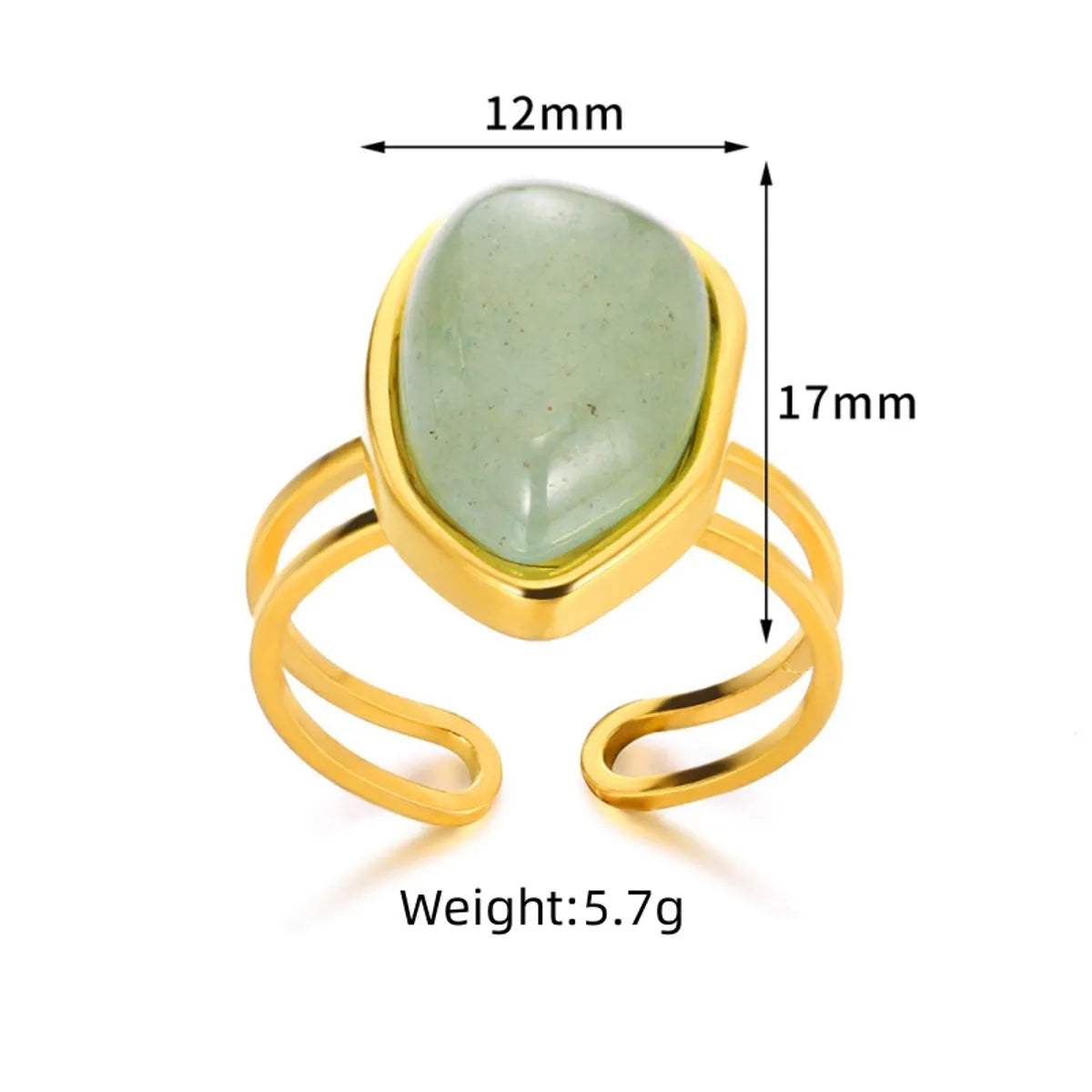 Wholesale Jewelry Classical Retro Simple Style Geometric 304 Stainless Steel Natural Stone Rings