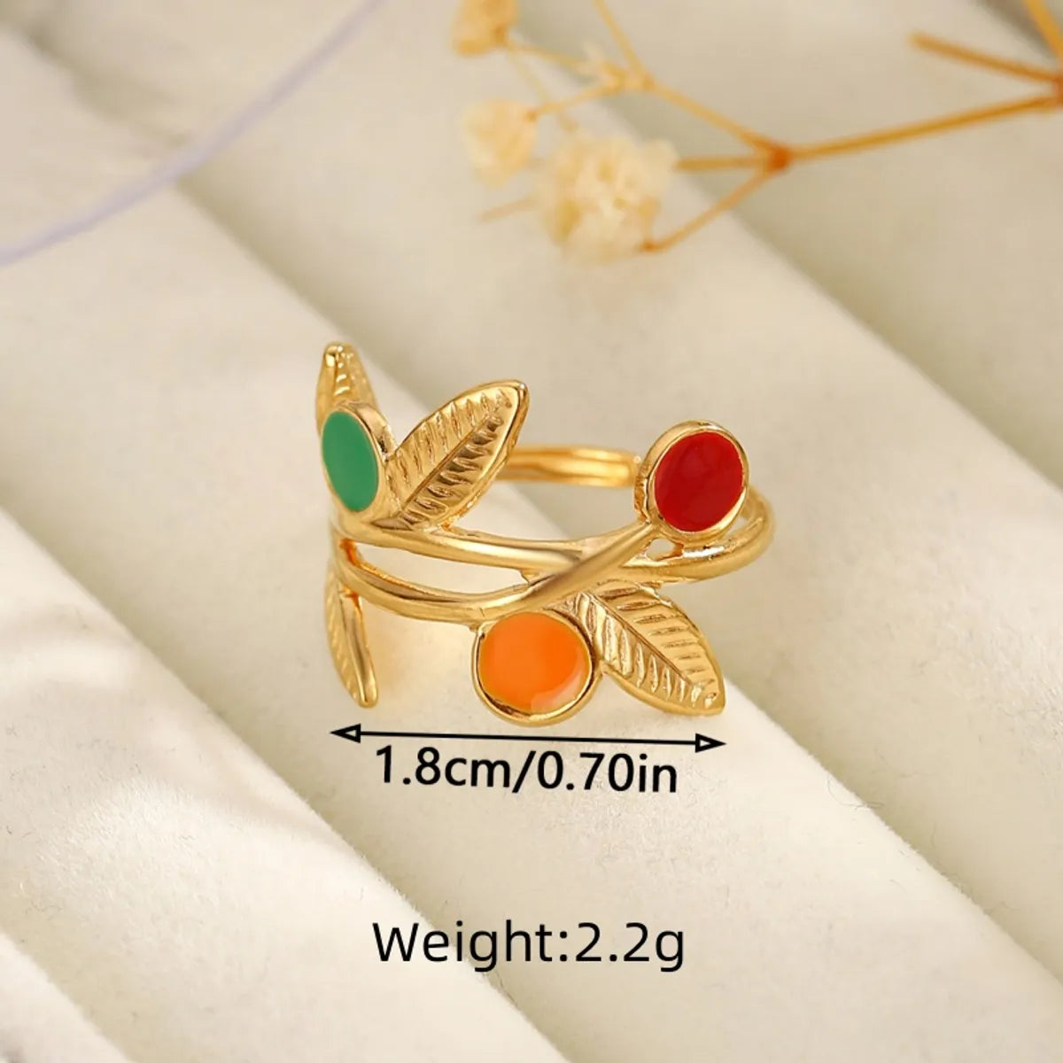 Wholesale Jewelry Classical Vintage Style Romantic Leaves 304 Stainless Steel Open Rings