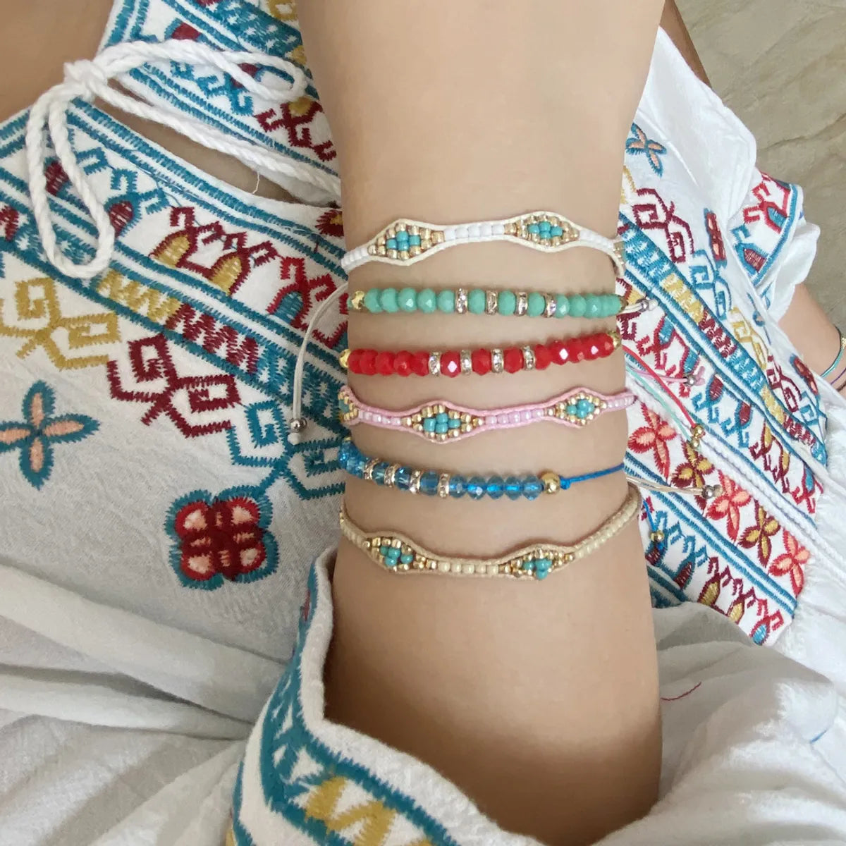 Wholesale Jewelry Color Crystal Beads Woven Bracelet Gooddiy