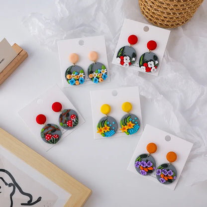 Wholesale Jewelry Color Flower Soft  Earrings Nihaojewelry