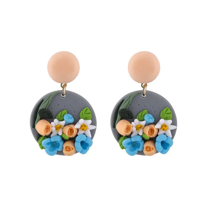 Wholesale Jewelry Color Flower Soft  Earrings Nihaojewelry