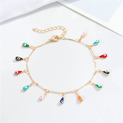 Wholesale Jewelry Color Irregular Shape Eye Pendant Anklet Nihaojewelry