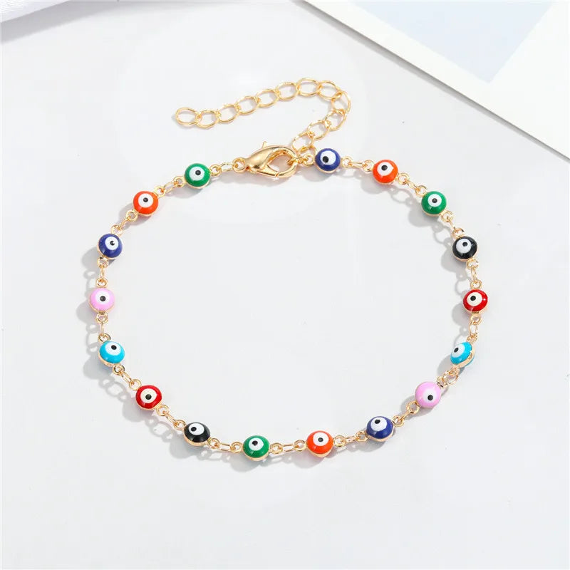 Wholesale Jewelry Color Irregular Shape Eye Pendant Anklet Nihaojewelry