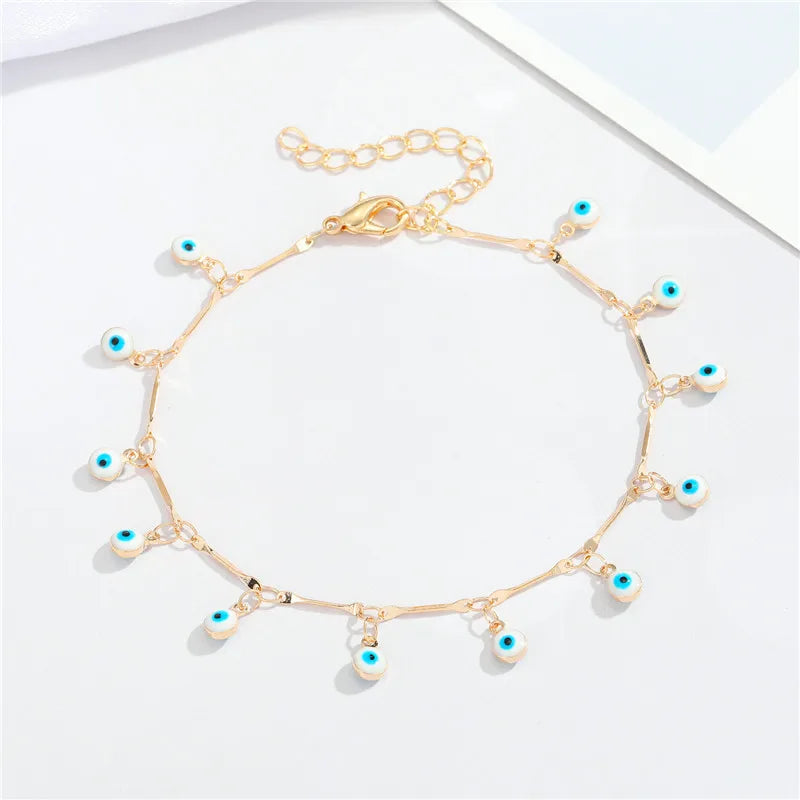 Wholesale Jewelry Color Irregular Shape Eye Pendant Anklet Nihaojewelry