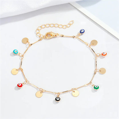 Wholesale Jewelry Color Irregular Shape Eye Pendant Anklet Nihaojewelry