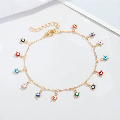 Wholesale Jewelry Color Irregular Shape Eye Pendant Anklet Nihaojewelry