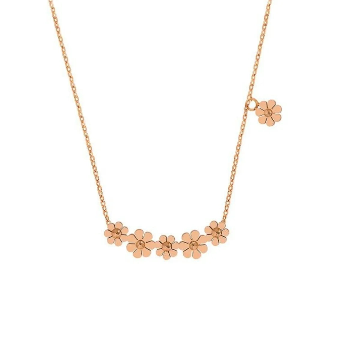 Wholesale Jewelry Commute Daisy 201 Stainless Steel Titanium Steel Rose Gold Plated White Gold Plated Gold Plated Necklace