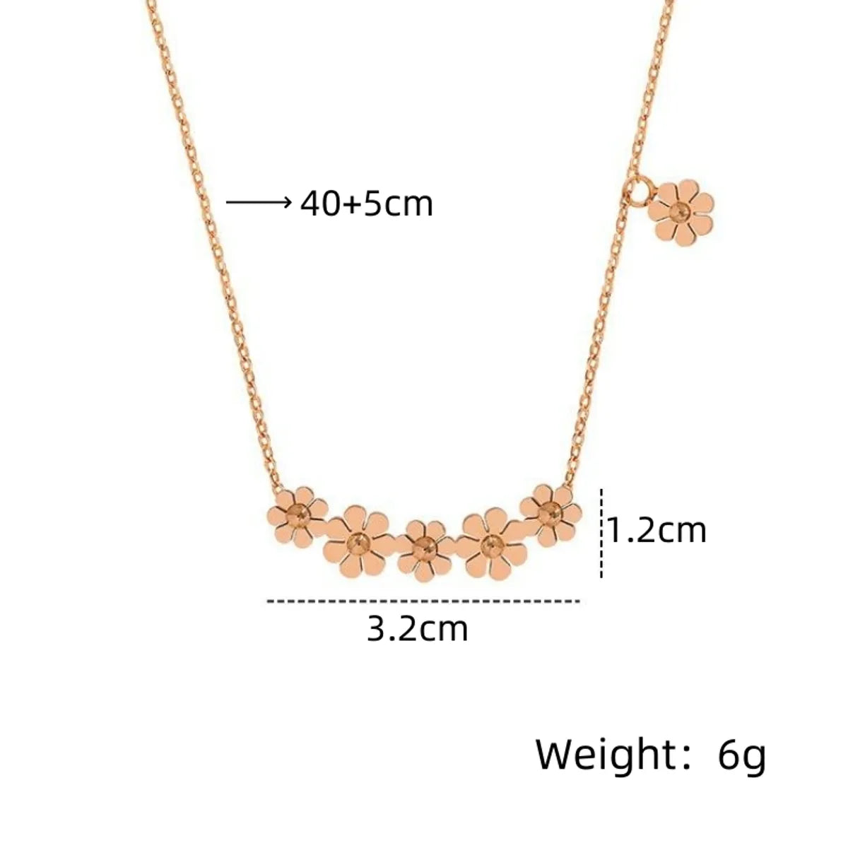 Wholesale Jewelry Commute Daisy 201 Stainless Steel Titanium Steel Rose Gold Plated White Gold Plated Gold Plated Necklace