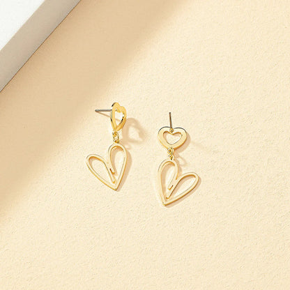 Wholesale Jewelry Commute Heart Shape Alloy Plating Drop Earrings