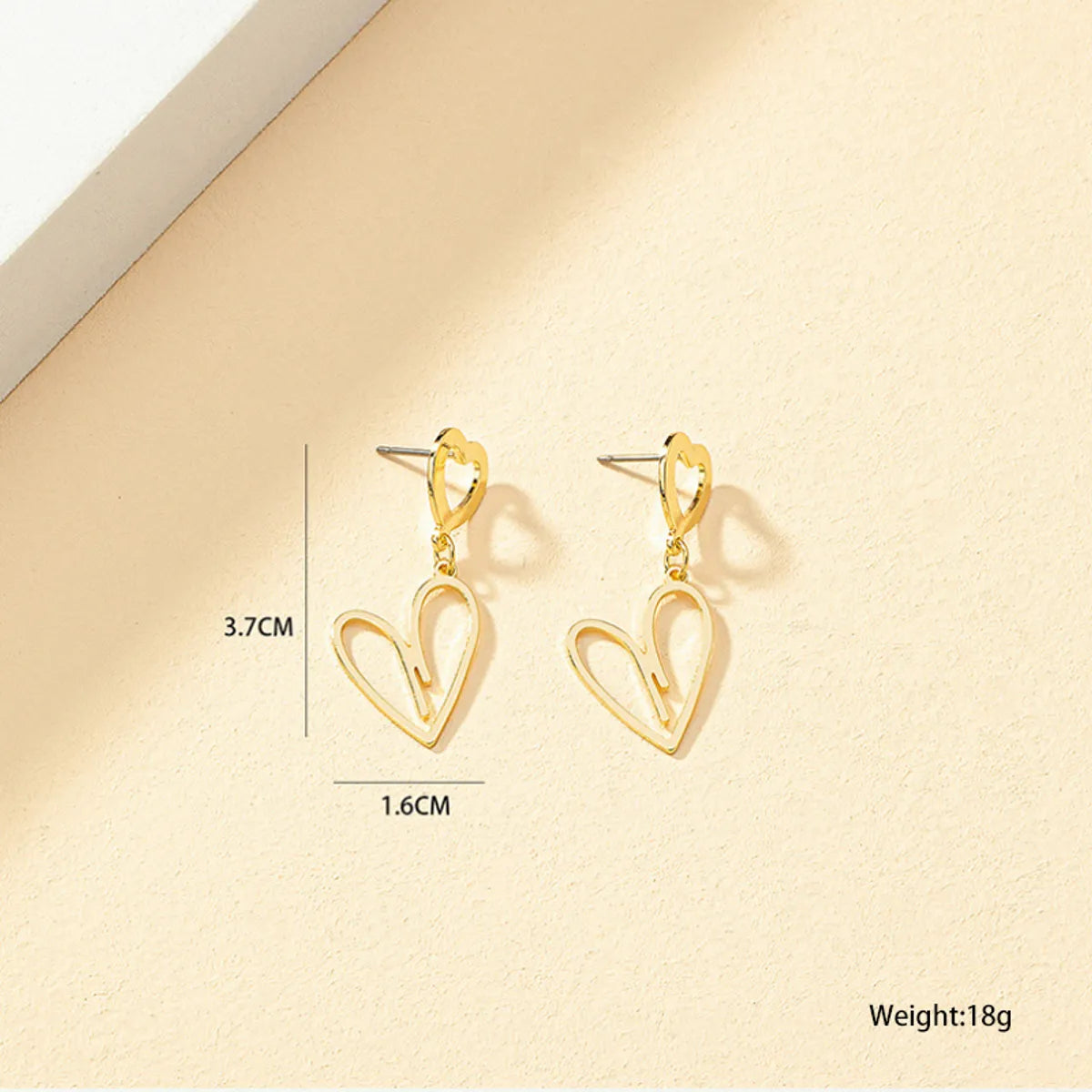 Wholesale Jewelry Commute Heart Shape Alloy Plating Drop Earrings