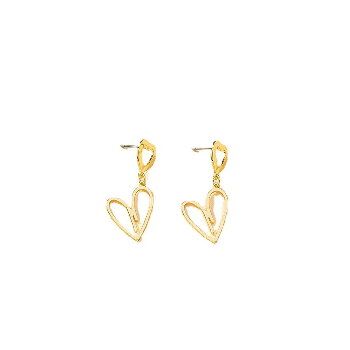 Wholesale Jewelry Commute Heart Shape Alloy Plating Drop Earrings