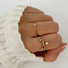 Wholesale Jewelry Commute Korean Style Geometric 316L Stainless Steel  Zircon 18K Gold Plated Irregular Inlay Rings