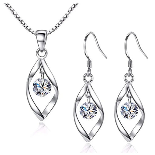 Commute Solid Color Alloy Iron Plating Inlay Zircon Women'S Earrings Necklace