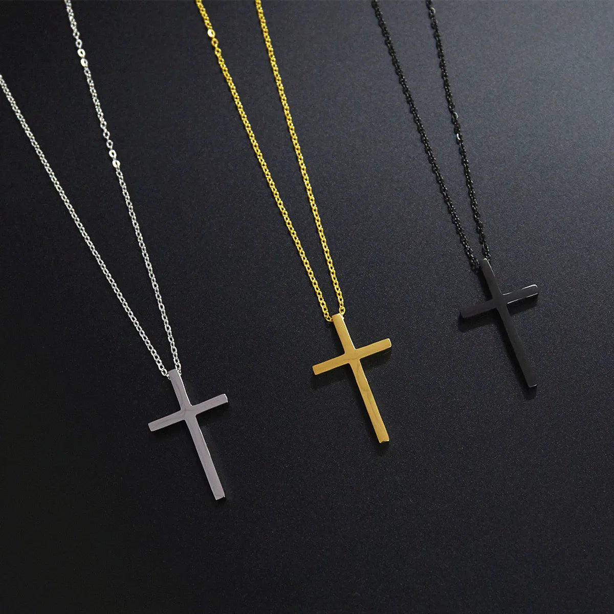 Wholesale Jewelry Cross Pendant Titanium Steel Necklace Gooddiy