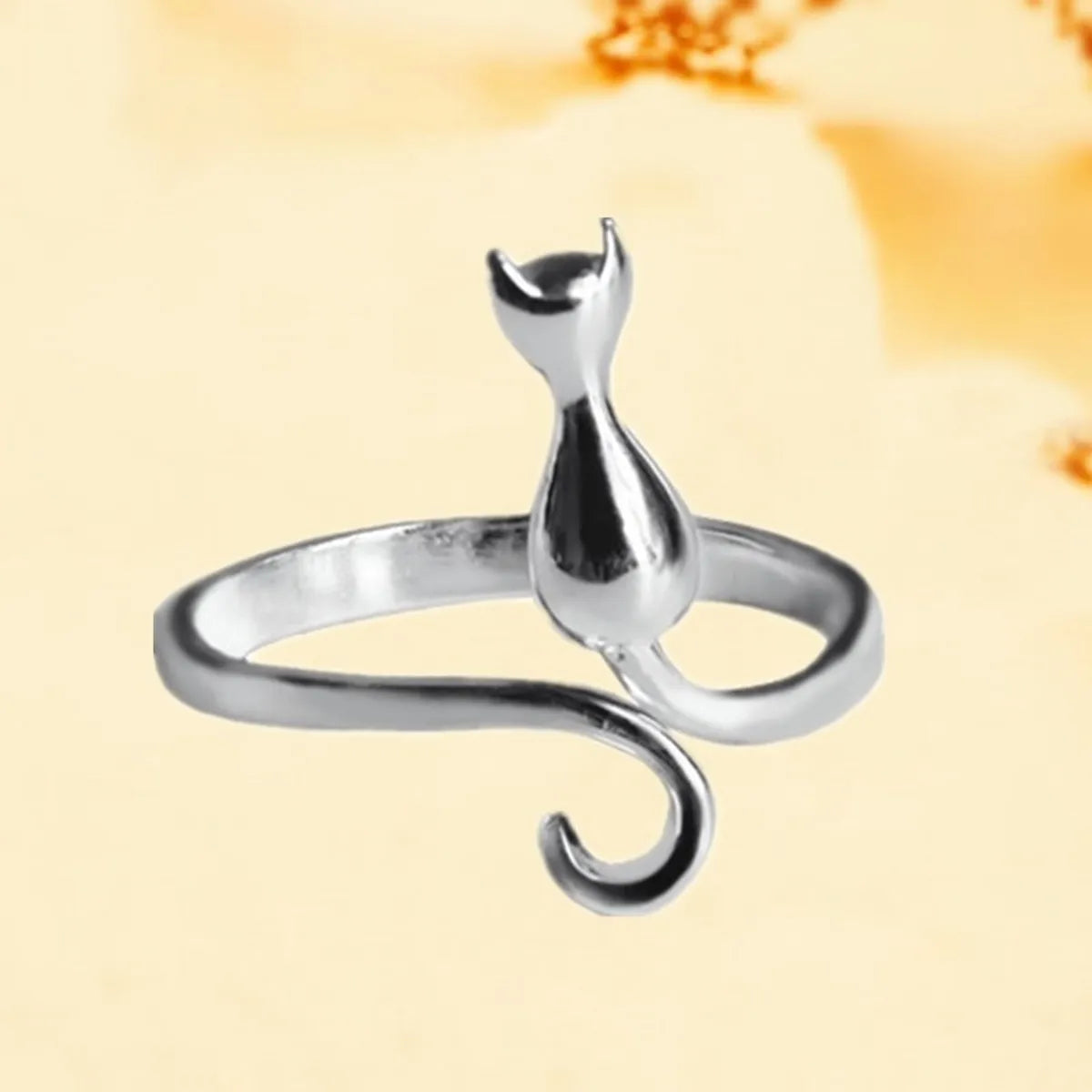 Wholesale Jewelry Cute Animal Cat Alloy Asymmetrical Plating Open Rings