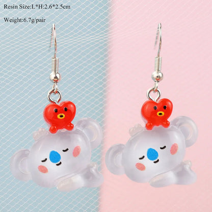 1 Pair Cute Animal Plastic Drop Earrings