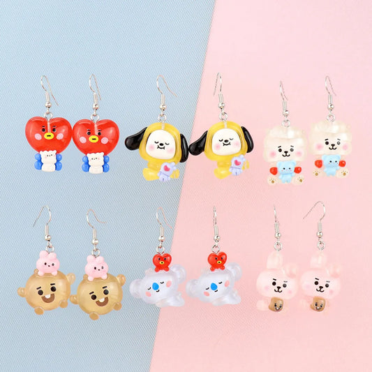 1 Pair Cute Animal Plastic Drop Earrings