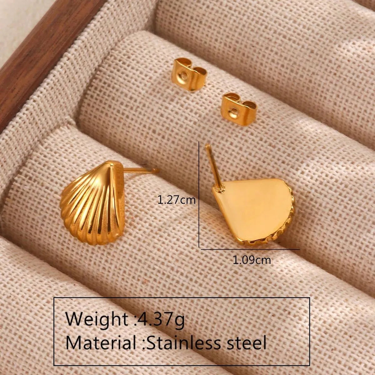 Wholesale Jewelry Cute Beach Shell 304 Stainless Steel 18K Gold Plated Plating Jewelry Set