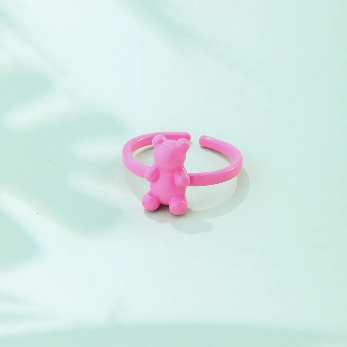 Wholesale Jewelry Cute Bear Alloy Enamel Plating Open Ring