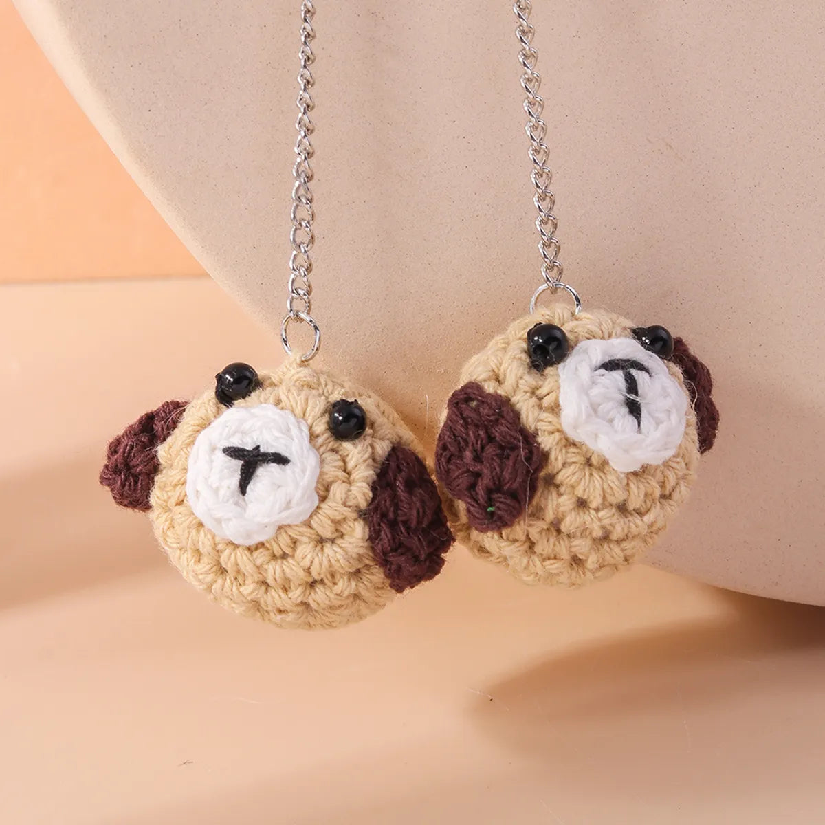 1 Pair Cute Bear Pig Frog Knit Zinc Alloy Drop Earrings