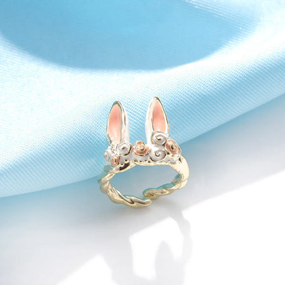 Cute Bunny Ears Metal Wholesale Open Rings