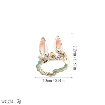 Cute Bunny Ears Metal Wholesale Open Rings