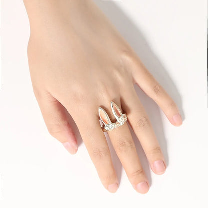 Cute Bunny Ears Metal Wholesale Open Rings